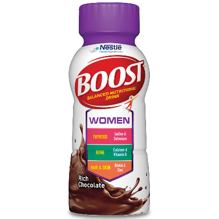 BOOST® Women Drink bottles in Chocolate and Vanilla flavors